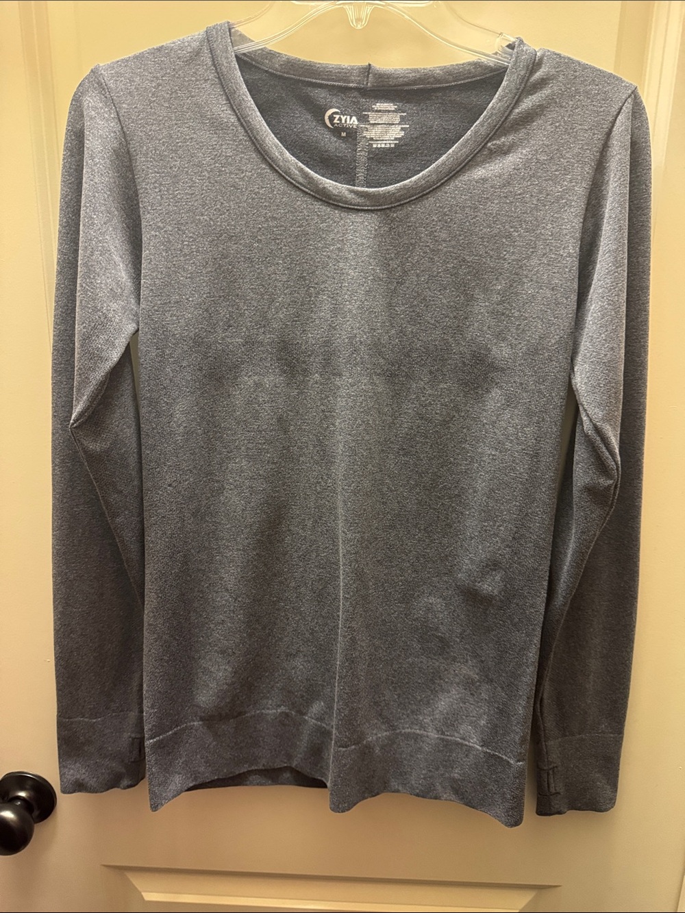 ZYIA Heather Gray Long Sleeve Crew Tee